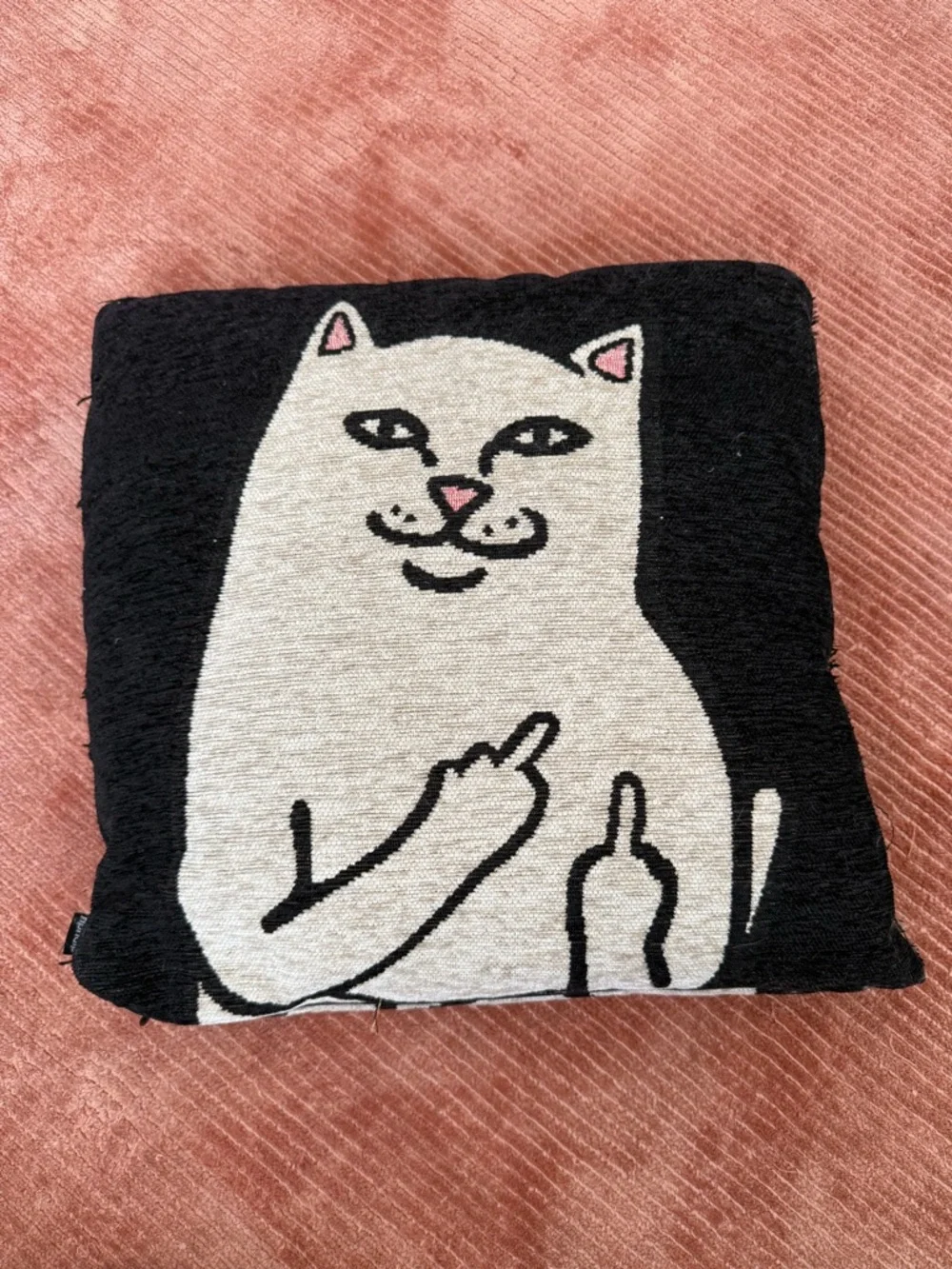 Rip n DipBlack & White Cat Plush Decorative Pillow